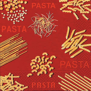 20 Servietten - 33 x 33 cm Sorts of pasta,  Sonstiges - Schriften,  Essen - Pasta,  Everyday,  lunchservietten