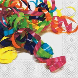 20 Servietten - 33 x 33 cm Colourful streamers,  Ereignisse - Feier,  Everyday,  lunchservietten