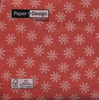 20 Servietten - 33 x 33 cm Simple fleurs rouge,  Blumen -  Sonstige,  Everyday,  lunchservietten