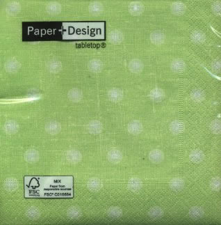 20 Servietten - 33 x 33 cm Double dots green,  Sonstiges - Muster,  Everyday,  lunchservietten,  Kreise,  Punkte