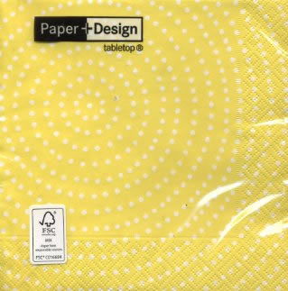 20 Servietten - 33 x 33 cm Universe yellow,  Sonstiges - Muster,  Everyday,  lunchservietten,  Punkte