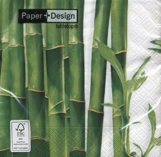 20 Servietten - 33 x 33 cm Green bamboo,  Regionen - Länder,  Regionen - Asien,  Pflanzen,  Sommer,  lunchservietten