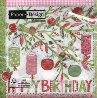 20 Servietten - 33 x 33 cm Summer birthday party,  Sonstiges - Schriften,  Ereignisse - Geburtstag,  Everyday,  lunchservietten