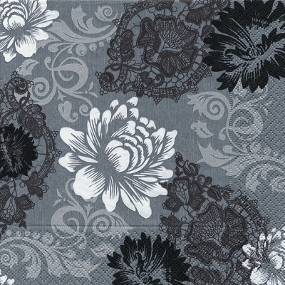 20 Servietten - 33 x 33 cm Blossoms & Ornaments,  Blumen,  Everyday,  lunchservietten