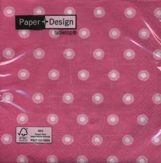 20 Servietten - 33 x 33 cm Double dots pink,  Sonstiges -  Sonstiges,   Einfarbige Servietten,  Sonstiges,  Everyday,  lunchservietten,  Kreise,  Punkte
