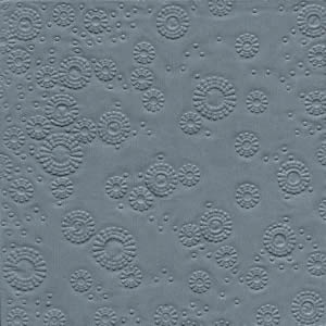16 Servietten - 33 x 33 cm Moments Uni grey - geprägt,   geprägte Servietten,  Everyday,  lunchservietten