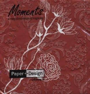 16 Servietten - 33 x 33 cm Moments - geprägt, Blumen - Rosen,   Einfarbige Servietten,  Blumen,   geprägte Servietten,  Sommer,  lunchservietten