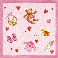16 Servietten - 33 x 33 cm Moments - geprägt, Ereignisse - Geburt,  Menschen - Babys,  Ereignisse -  Sonstige,   geprägte Servietten,  Everyday,  lunchservietten