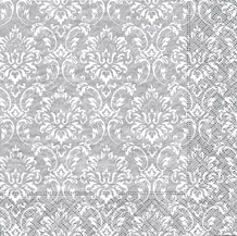20 Servietten - 33 x 33 cm Ornament white/silver,  Sonstiges - Muster,   Einfarbige Servietten,  Everyday,  lunchservietten