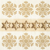 20 Servietten - 40 x 40 cm Stars in a row gold, dinnerservietten