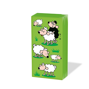 10 bedruckte Taschentücher ,  Tiere,  Frühjahr,  bedruckte papiertaschentücher,  Schafe