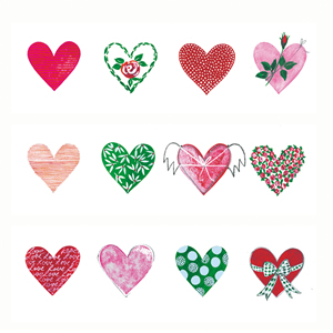 20 Servietten - 33 x 33 cm ,  Ereignisse - Liebe,  Everyday,  lunchservietten,  Herzen