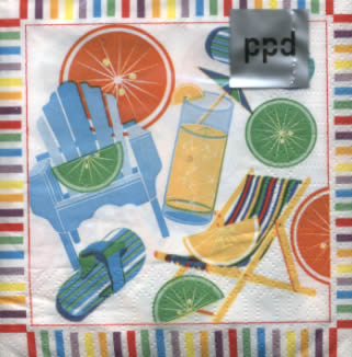 20 Servietten - 25 x 25 cm ,  Getränke - Coctails,  Regionen - Strand / Meer,  Sommer,  cocktail servietten