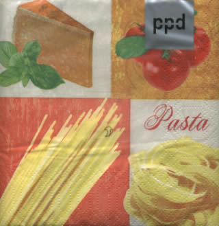 20 napkins - 25 x 25 cm ,  Meals - cheese,  Meals - pasta,  Vegetables - tomatoes,  Summers,  cocktail napkins