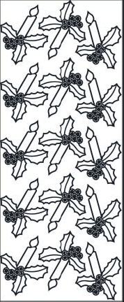 1 Stickers - 10 x 23 cm  - silber,  Jahreszeit - Weihnachten,  Farbe - silber,  Jahreszeit - Weihnachten,  Kerzen