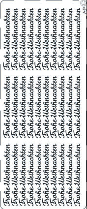 1 Stickers - 10 x 23 cm  - blau - gold, Schriften - deutsch,  Farbe - blau,  Art - Stickers normal,  Jahreszeit - Weihnachten,  Frohe Weihnachten in blau/gold
