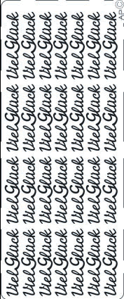 1 Stickers - 10 x 23 cm Viel Glück - silber, Art - Stickers normal,  Farbe - silber,  Ereignisse - Feier,  Geburtstag