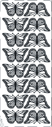 1 Stickers - 10 x 23 cm  - blau, Art - Stickers normal,  Motiv - Tiere,  Farbe - blau,  Jahreszeit - Sommer,  Schmetterlinge