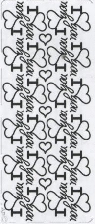 1 Stickers - 10 x 23 cm english - silber, Farbe - silber,  Schriften - englisch,  Motiv - Liebe