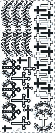 1 Stickers - 10 x 23 cm Kreuze - schwarz, Art - Stickers normal,  Ereignisse - Sonstige,  Farbe - schwarz,  Kreuz