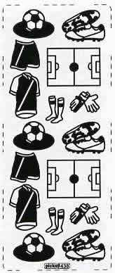 1 Stickers - 10 x 23 cm  - silber,  Motiv - Sport,  Farbe - silber,  Fussball