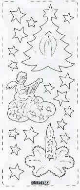 1 Stickers - 10 x 23 cm  - silber - transparent,  Motiv - Engel,  Jahreszeit - Weihnachten,  Kerzen,  Sterne