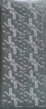 1 Stickers - 10 x 23 cm  - silber, Art - Stickers normal,  Farbe - silber,  Motiv - Herzen,  Liebe