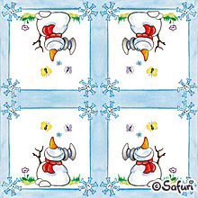 20 Servietten - 33 x 33 cm Schneemann,  Winter - Kristalle / Flocken,  Winter - Schneemänner,  Winter,  lunchservietten,  Schneemann