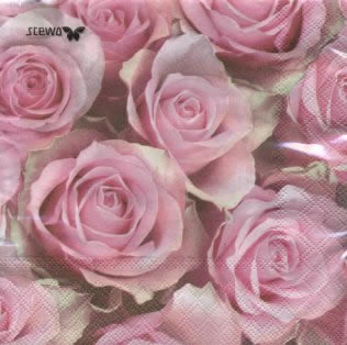 20 Servietten - 33 x 33 cm Abiana FSC,  Blumen - Rosen,  Sommer,  lunchservietten
