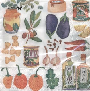 20 Servilletas - 33 x 33 cm Dacapo FSC,  Las comidas - la pasta,  Las verduras - el pimiento,  Veranos,  comida servilletas