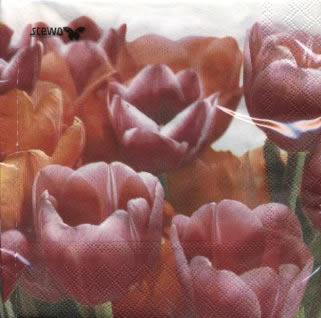 20 Servietten - 33 x 33 cm Tully FSC,  Blumen -  Sonstige,  Blumen - Tulpen,  Blumen,  Frühjahr,  lunchservietten