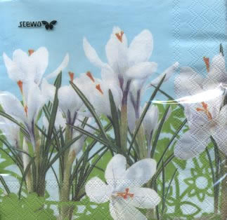20 Servietten - 33 x 33 cm Krokus FSC, Regionen - Wald / Wiesen,  Blumen -  Sonstige,  Blumen - Krokus,  Blumen,  Frühjahr,  lunchservietten