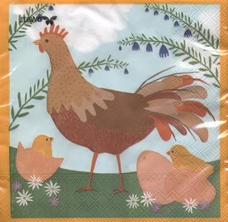 20 Servietten - 33 x 33 cm Henry FSC, Blumen -  Sonstige,  Ostern - Kücken,  Regionen - Wald / Wiesen,  Ostern - Huhn / Hahn,  Ostern,  lunchservietten