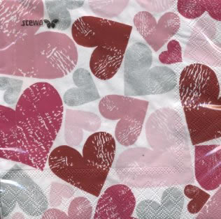 20 Servietten - 33 x 33 cm Cynthia FSC,  Sonstiges -  Sonstiges,  Ereignisse - Liebe,  Everyday,  lunchservietten,  Herzen