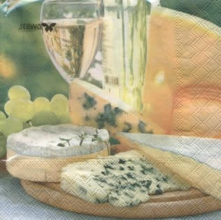 20 Servietten - 33 x 33 cm Thoma, Früchte - Weintrauben,  Getränke - Wein / Sekt,  Essen - Käse,  Essen -  Sonstiges,  Everyday,  lunchservietten