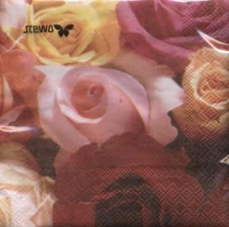 20 Servietten - 25 x 25 cm Riccarda,  Blumen -  Sonstige,  Blumen - Rosen,  Blumen,  Sommer,  cocktail servietten