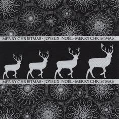 20 Servietten - 33 x 33 cm Four Stags black, Sonstiges - Muster,  Sonstiges - Schriften,  Tiere - Rentiere,   Einfarbige Servietten,  Weihnachten,  lunchservietten