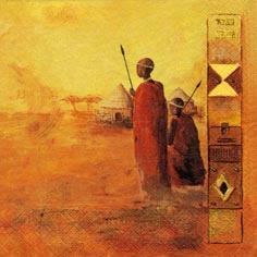 20 Servietten - 33 x 33 cm Watchful Herdsmen,  Menschen - Personen,  Regionen - Afrika,  Everyday,  lunchservietten,  Massai