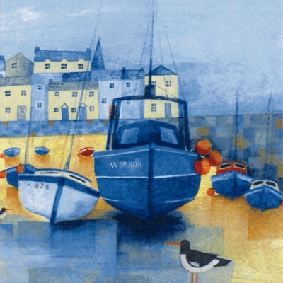 20 Servietten - 33 x 33 cm Harbour Scene,  Regionen - Strand / Meer - Schiffe,  Regionen - Mediteran,  Sommer,  lunchservietten