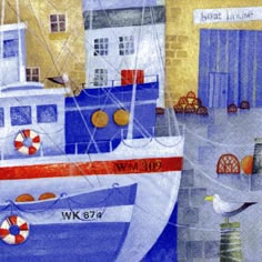 20 Servietten - 33 x 33 cm Boat House,  Tiere - Vögel,  Regionen - Strand / Meer - Schiffe,  Sommer,  lunchservietten,  Möwen