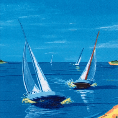 20 Servietten - 33 x 33 cm Sail away,  Regionen - Strand / Meer - Schiffe,  Sommer,  lunchservietten