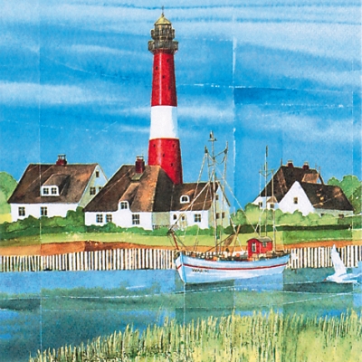 20 Servietten - 33 x 33 cm Coastal Mood,  Regionen - Strand / Meer - Schiffe,  Regionen - Strand / Meer - Leuchttürme,  Sommer,  lunchservietten