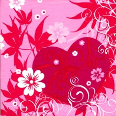20 Servietten - 33 x 33 cm With all my Heart pink,  Blumen -  Sonstige,  Ereignisse - Liebe,  Everyday,  lunchservietten,  Herzen