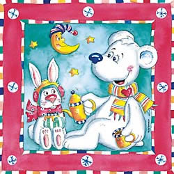 20 Servietten - 33 x 33 cm Eisbär uns Schneehäser?l,  Tiere - Bären,  Tiere - Hasen,  Winter,  lunchservietten,  Eisbär uns SchneehäserÂ?l