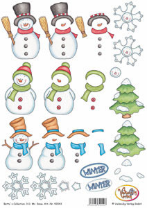 3D Bogen 3D-Mr. Snow,  Winter - Kristalle / Flocken,  Winter - Schneemänner,  Winter,  3D Bogen