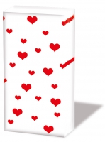 Handkerchiefs - Lots Of Hearts Red
