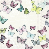 Servietten 25x25 cm - Butterfly White 