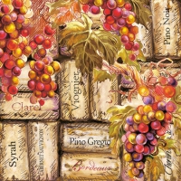 Serviettes 25x25 cm - Grapes & Corks 
