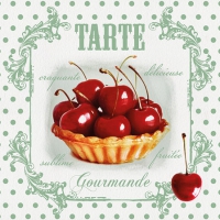 Serviettes 25x25 cm - Tarte Red Cherries 
