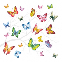 Салфетки 25х25 см - Colourful Butterflies 